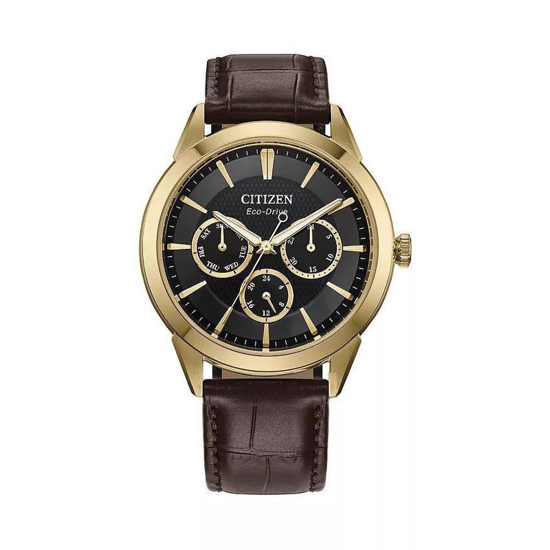 西铁城citizen经典rolan手表石英表皮革个性潮流三眼经典商务休闲时尚