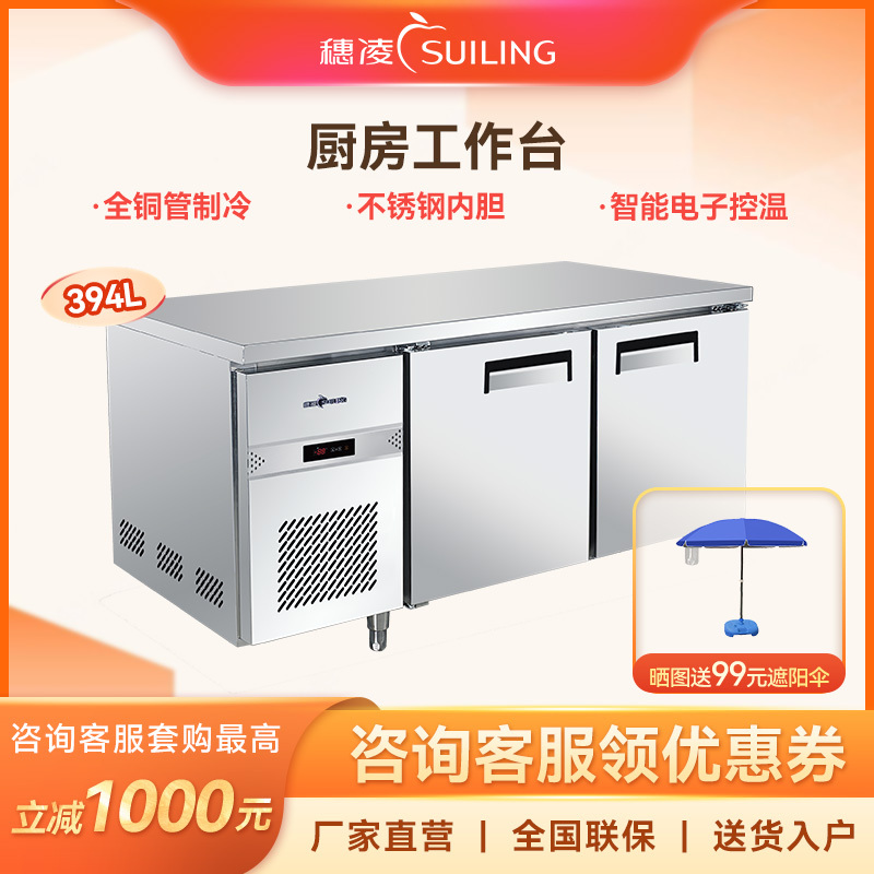 穗凌(SUILING) TZ0.4L2-C单温一室冷冻冷藏厨房冰柜商用不锈钢工作台保鲜厨冷冻房冷柜