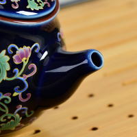 金镶玉 茶具套组 茶壶茶杯公道杯整套 珐琅彩茶具礼盒包装 繁花似锦