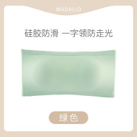 浪莎无肩带内衣女防滑聚拢薄款夏季一片式美背裹胸文胸防走光抹胸 绿色 M适合100-120斤
