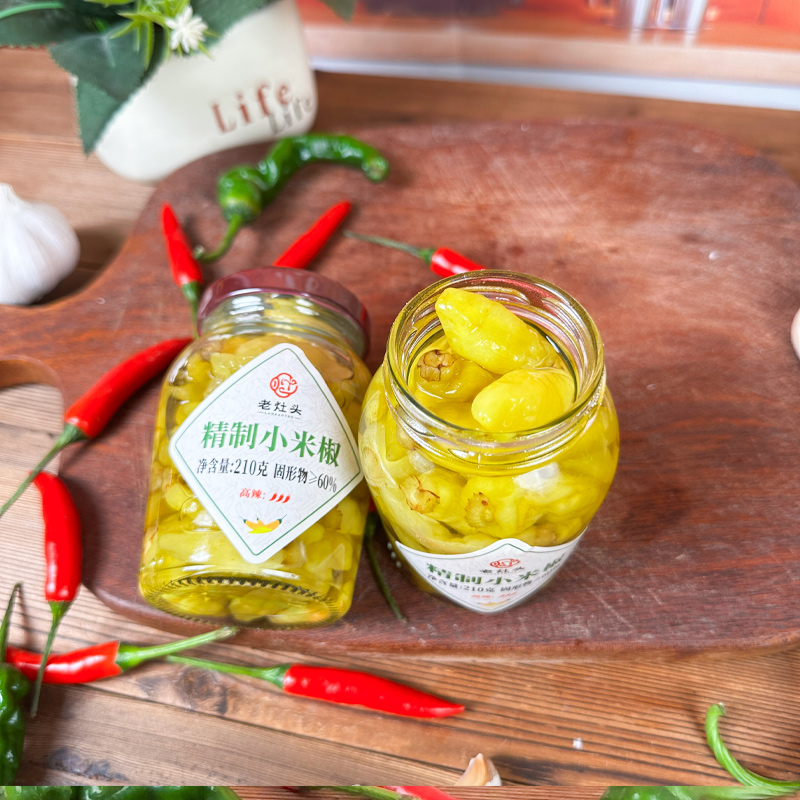 老灶头精制小米椒210g瓶装高清大图
