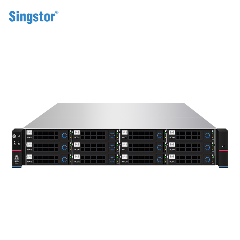 鑫云(Singstor)SS200G-12A影视制作、电视台共享磁盘阵列 12盘位非编网络存储 六个千兆口 裸机