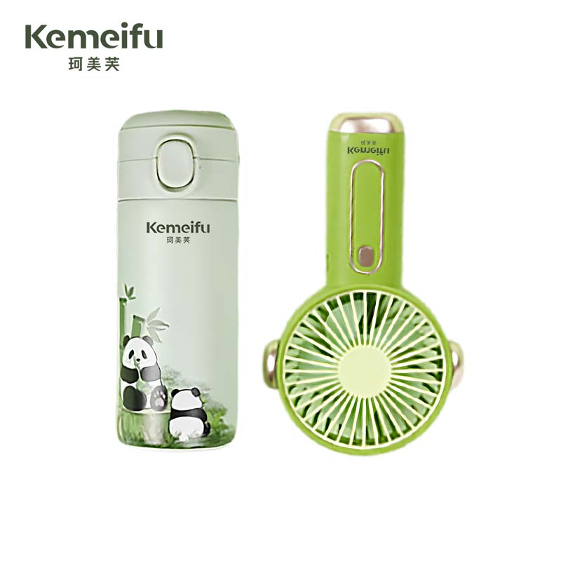珂美芙 304不锈钢保温杯+风扇商务礼盒 绿色320ml 套高清大图