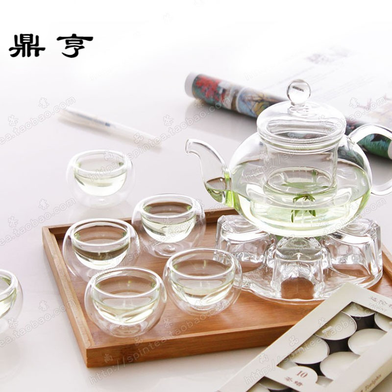 鼎亨尚品耐热玻璃茶具花茶壶套装水果茶红花茶功夫茶具茶杯保温送