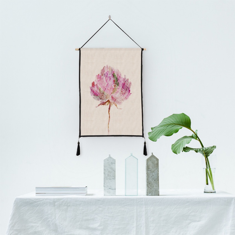 美帮汇清新简约 花卉系列挂画挂毯壁挂 客厅走廊房间装饰画高清大图