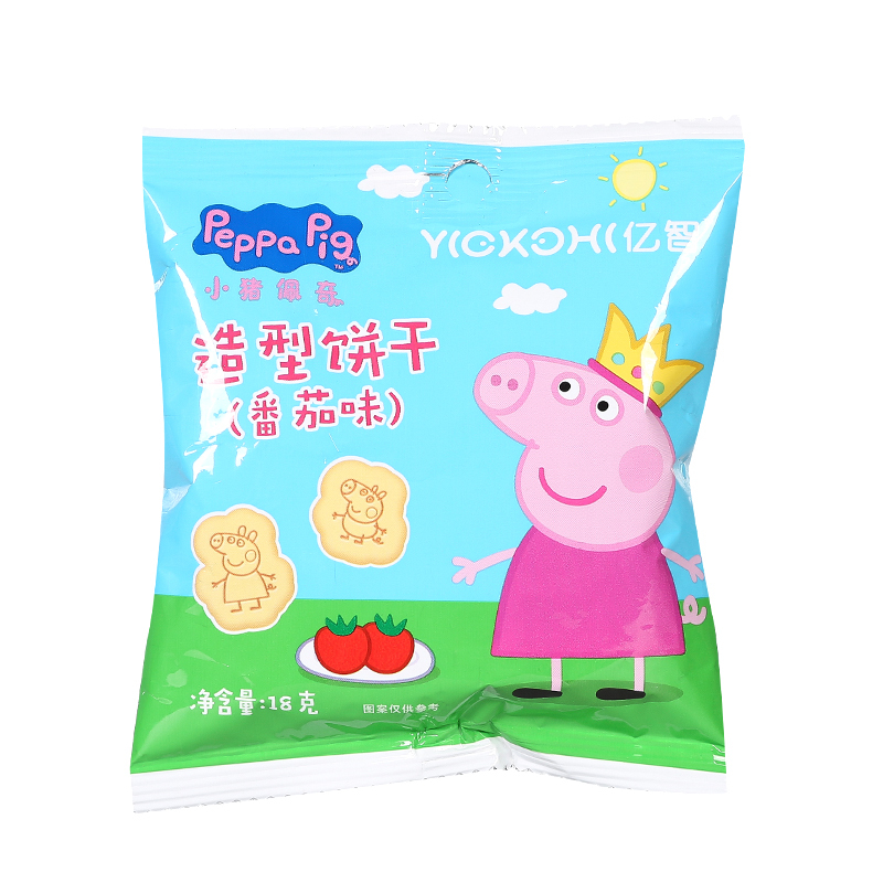 小猪佩奇PeppaPig造型饼干番茄味18克宝宝儿童零食