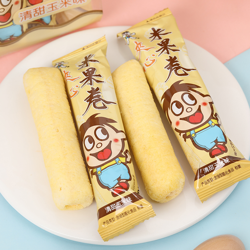 旺旺 夹心米果卷 膨化米果办公室零食小吃180g 玉米味