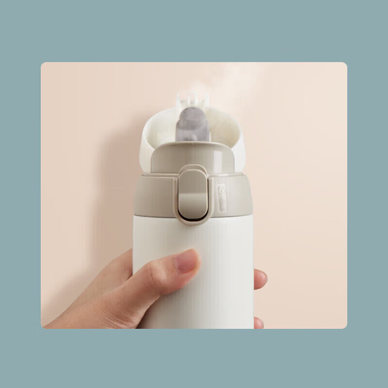 乐扣乐扣(LOCK&LOCK)憧憬弹跳保温杯316不锈钢保温保冷男女学生随手水杯子450ML黑色 LHC3240高清大图