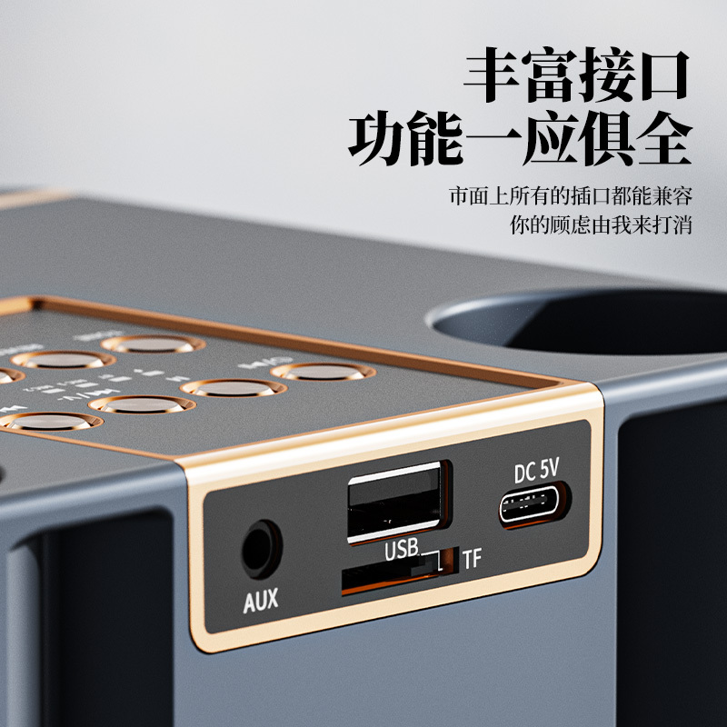 讯迪家庭ktv话筒音响一体麦克风k歌套装家用唱歌机音响卡拉ok设备唱k神器连接电视版声卡无线蓝牙全民专用