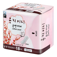 恩芝(Eunjee) 纯棉迷你 干爽透气 轻盈无感 18片 180mm韩国原装进口卫生巾