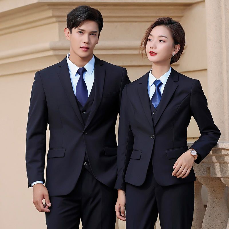 职业装女装男女同款西装套装秋冬女士正装西服银行保险销售工作服