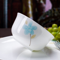 金禹瑞美（REMEC） 反口米饭碗香飘怡人4.5英寸4个装 骨瓷 饭碗 陶瓷碗 汤碗