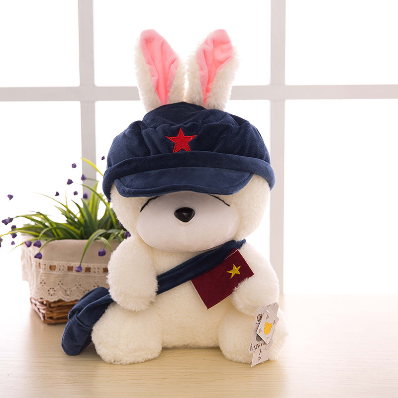 流氓兔公仔新款创意带帽兔子玩偶布娃娃毛绒玩具130cm流氓兔军帽款jg