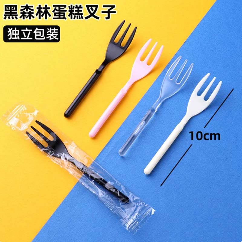 一次性果叉 透明-长10cm-100只独立装高清大图