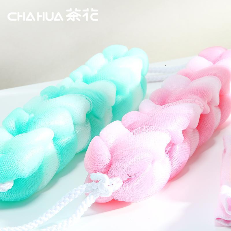 茶花搓澡巾搓背长条洗澡巾拉背条搓泥澡巾可伸缩沐浴球浴花沐浴条5103