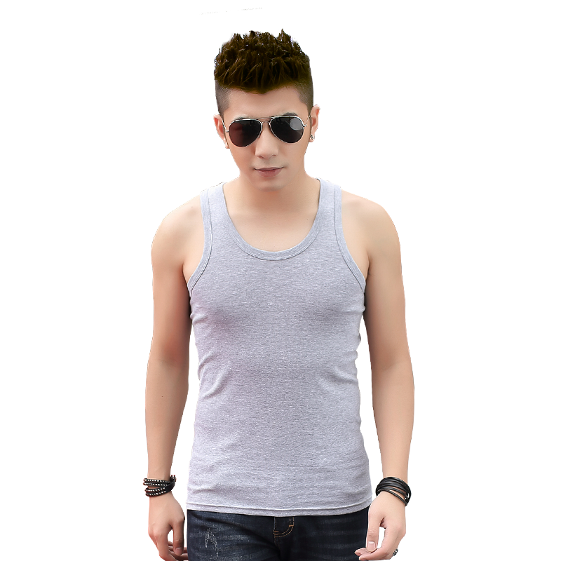 suntek男士棉背心潮流修身型跨栏运动健身内穿打底汗衫宽肩无袖坎肩男