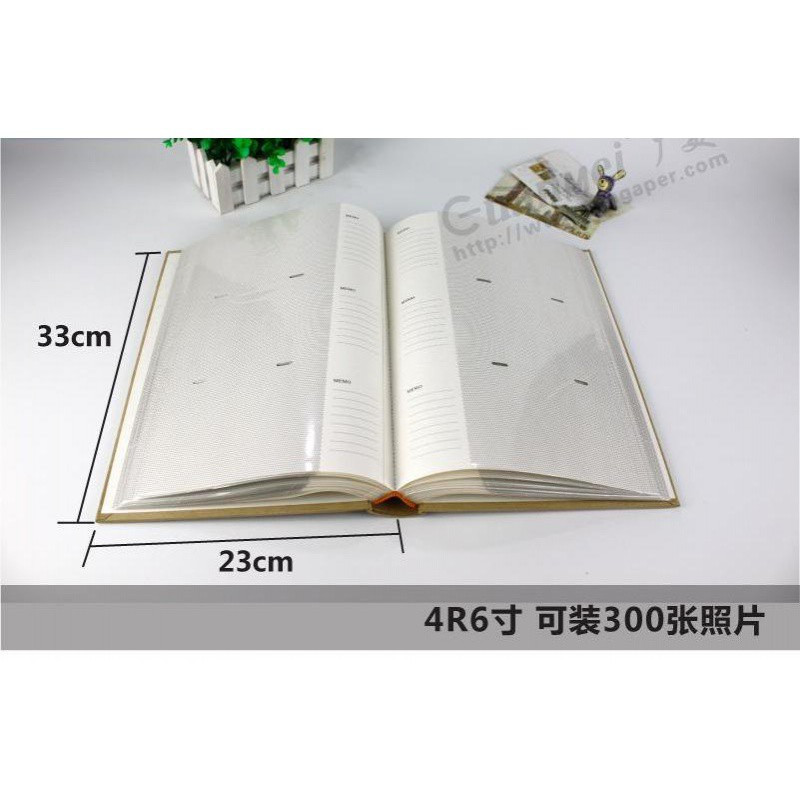 绒布DIY手工相册4D4R6寸宝宝儿童成长记录相簿插页式影集 三维工匠 长款大6寸黄色300张55021