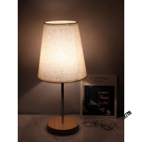 苏宁放心购 简约日式 现代床头卧室书桌 暖光阅读 亚麻调节遥控 创意木质台灯