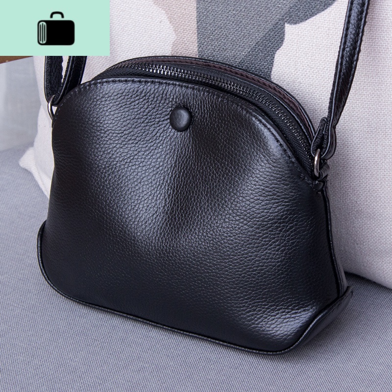 斜挎小包包女2020新款韩版百搭真皮单肩包时尚洋气牛皮迷你贝壳包NEWLAKE高清大图