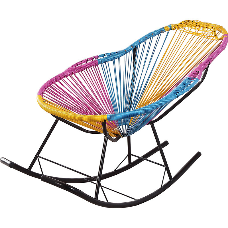 寻木匠彩虹摇椅躺椅大人藤编懒人摇摆椅子家用午睡七彩摇椅滕网红躺椅