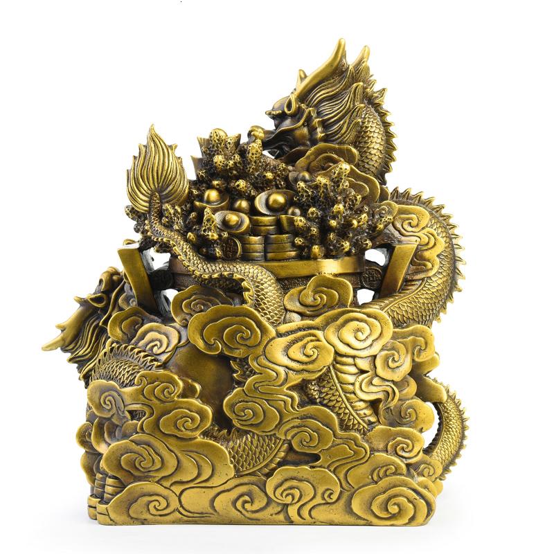 家柏饰(CORATED)龙摆件铜 铜龙大号双龙献宝家居装饰品高清大图