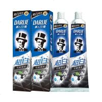 DARLIE好来(原黑人)超白竹炭深洁牙膏140g*4家庭实惠装清新口气去黄白牙齿送牙刷杯子