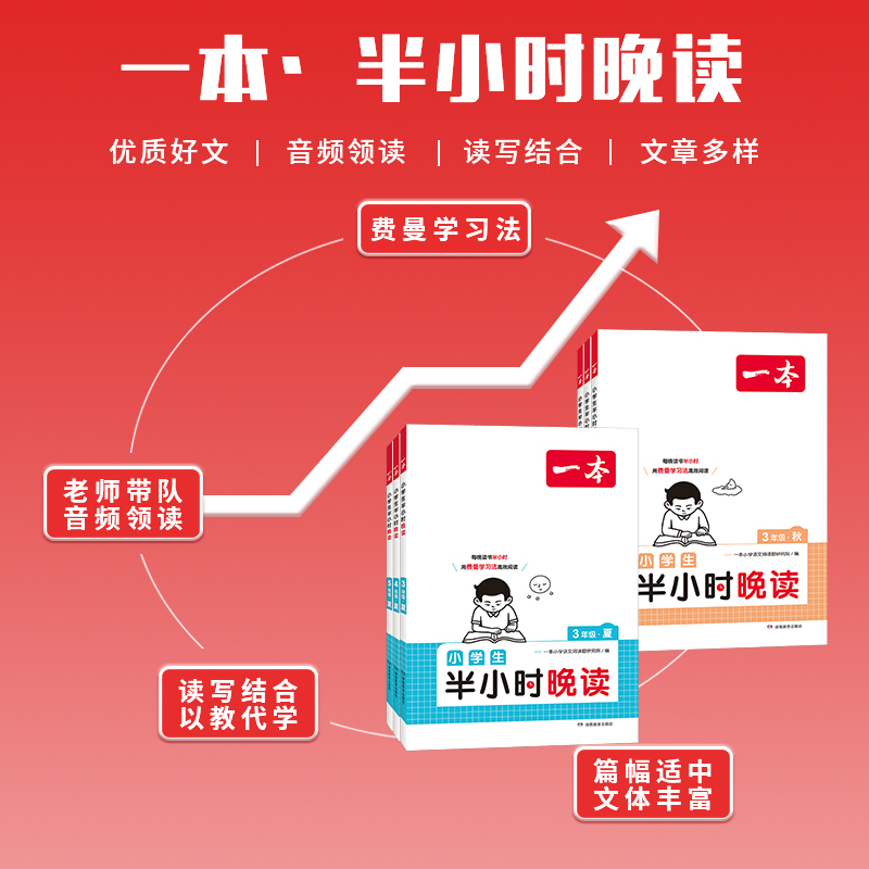 [秋]半小时晚读 小学二年级 [正版]英语文半小时晚读春夏秋冬1-6年级小学生优美句子语文晨诵晚读晨读美文一二三四五六年