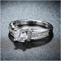 R816-CCouple Love Gold Rings铂金订婚戒指男女钻石情侣简约日韩送女朋友七夕情人节礼物