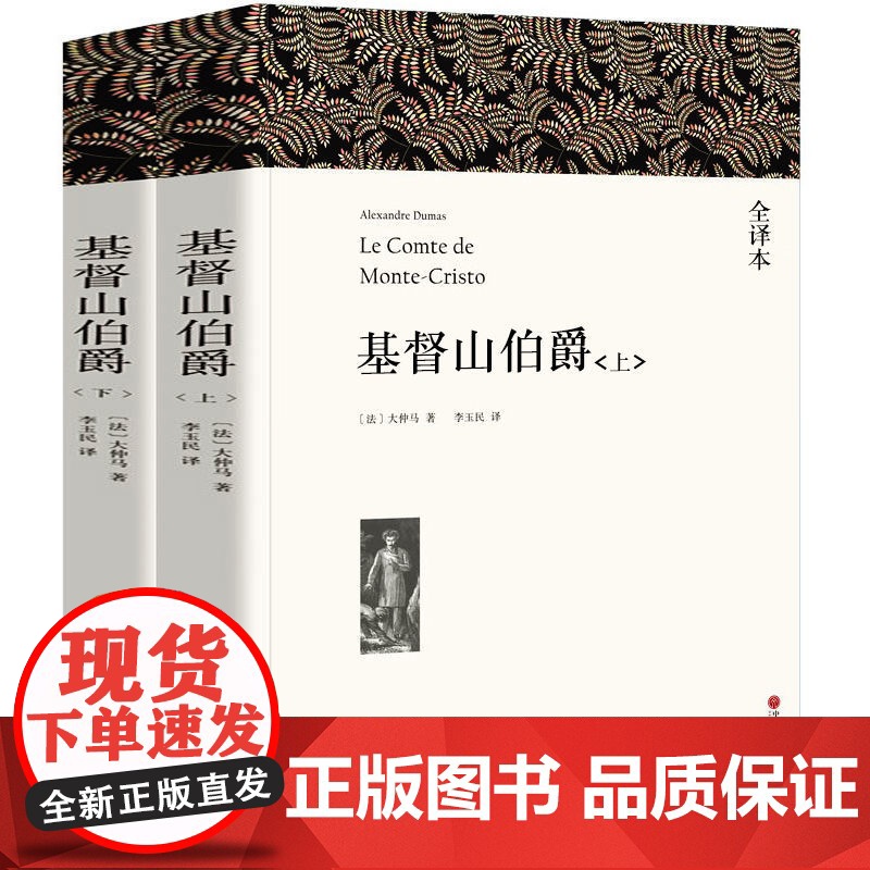 基督山伯爵无删减完整版上下册1390页 全译原著中文版初高中生书籍课外书三个火枪手世界文学十大名著大仲马 基督山恩 基督高清大图