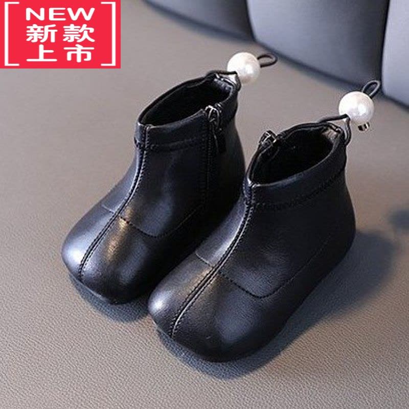 可莉允儿童马丁靴女童靴子2022年秋冬款加绒保暖皮靴女孩时尚洋气公主靴图片