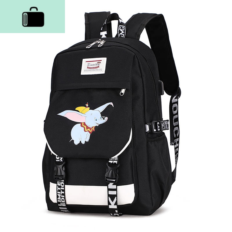 新款书包女生小学生初中高中大学生背包双肩包大容量学院防水韩版NEW LAKE #898黑色-小象