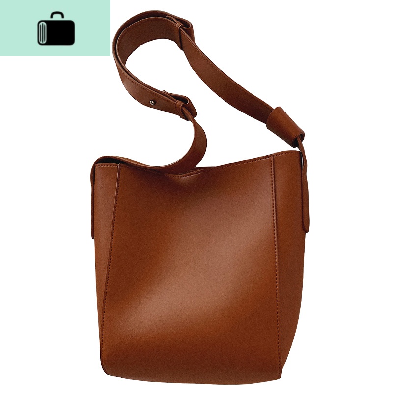 复古水桶包女大包2020夏天新款时尚宽肩带单肩母斜跨包NEWLAKE高清大图