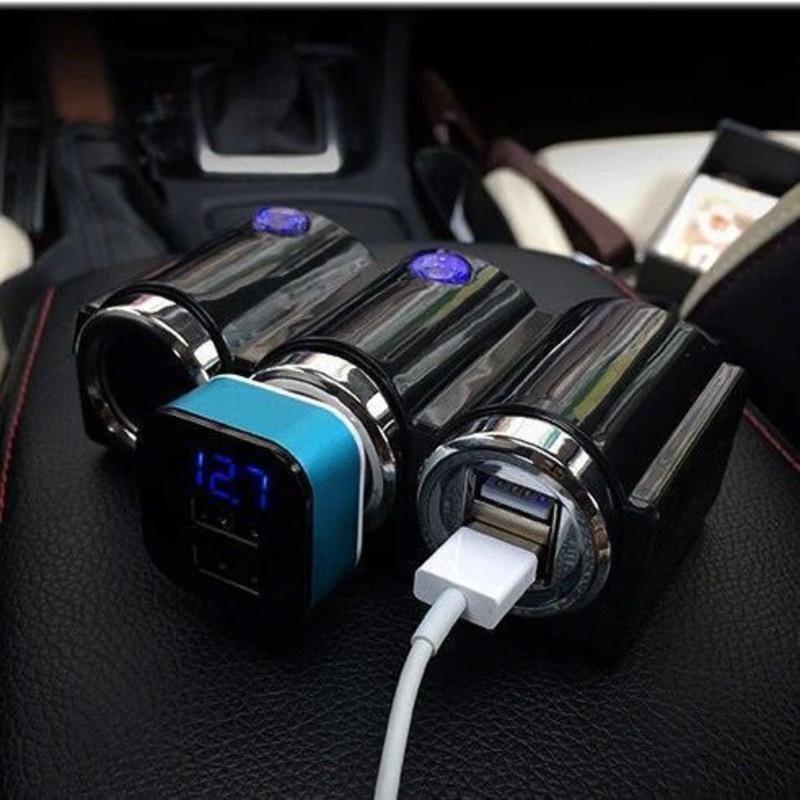 d23黑色汽车点烟器车载用手机导航记录仪充电器1分3插座usb车充速充