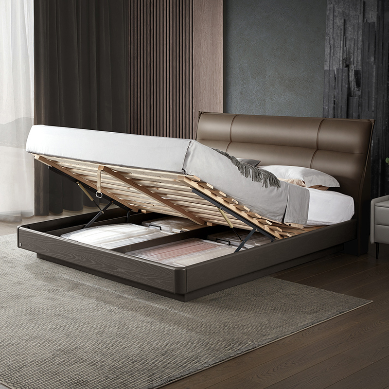 顾家家居现代简约卧室家居真皮皮床pt7715b15天发货