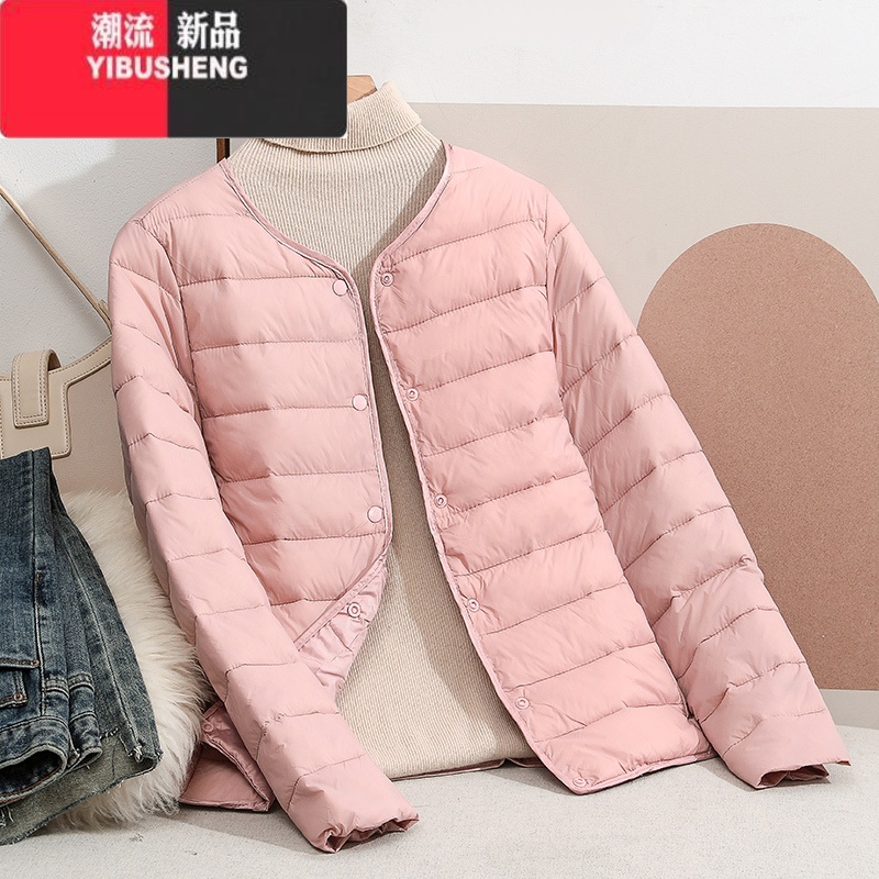 YIBUSHENG内穿小棉袄女加绒加厚内胆棉衣学生校服打底短款保暖羽绒棉服外套 粉色-CT不加绒 XL100-110斤