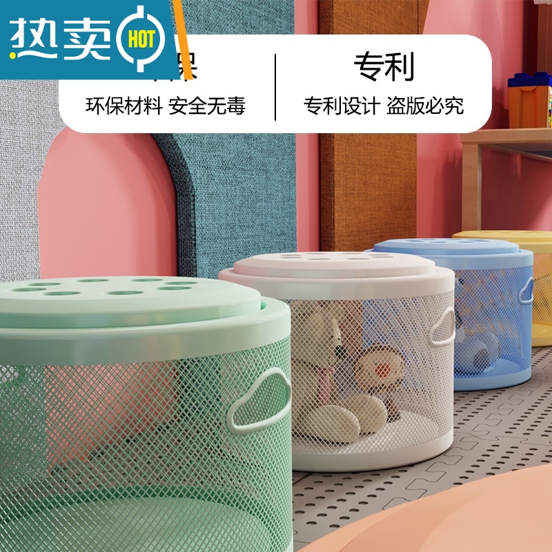 敬平儿童凳储物家用可坐卡通换鞋圆凳子多功能沙发客厅玩具收纳小板凳收纳凳高清大图