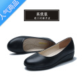 SUNTEK久站工作鞋女黑色工装皮鞋女士妈妈上班工鞋职业软底舒适平底单鞋 典雅黑1高级版进口皮3CM 36