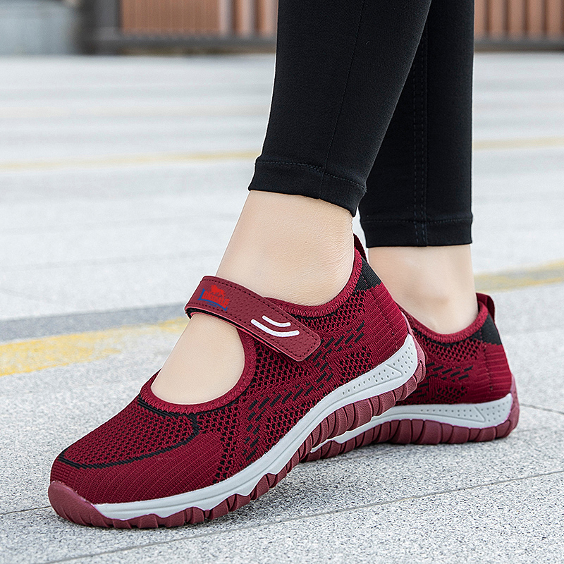 lonsdale老人鞋女健步鞋中老年妈妈鞋网面透气鞋休闲散步加大码42