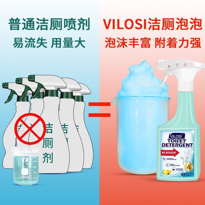 马桶清洁剂500ml 洁厕马桶泡泡慕斯清洁剂 洁厕灵清洁泡泡 去污清香除味 洁厕宝洁厕液