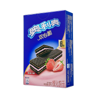 奥利奥(OREO) 威化饼干 零食 双心脆草莓口味87g