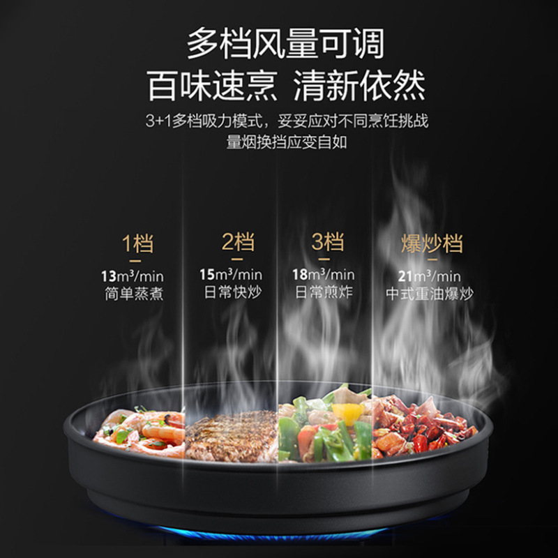 华帝(vatti)抽油烟机欧式顶吸家用深腔拢吸油烟机一键瞬吸挥手智控21立方米大吸力高频自动洗i11195