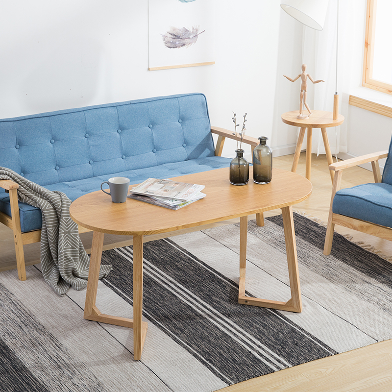 寻木匠简易实木高60加高茶几长方形茶木桌高腿桌子简约客厅原木色家用