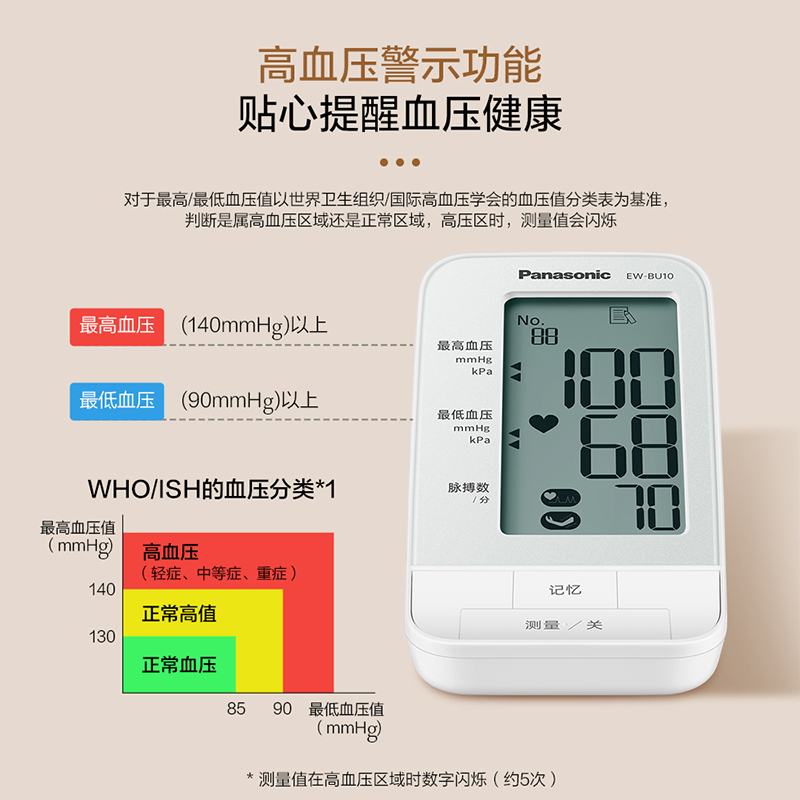 [新品首发]松下电子血压计BU10全自动上臂式血压测量仪家用 高精准