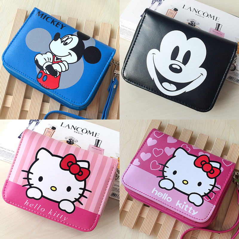 儿童钱包短款拉链可爱男女孩卡通学生动漫米奇hello kitty钱包