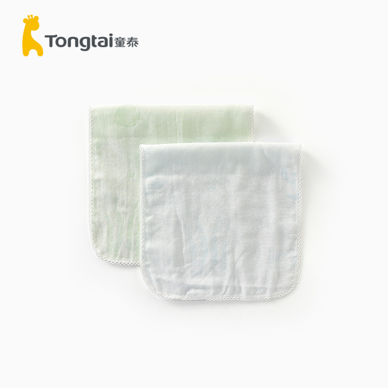 童泰(TONGTAI)婴儿毛巾0-6月新生儿宝宝浴巾擦脸巾纱布隔汗巾2块装孕婴童毛巾
