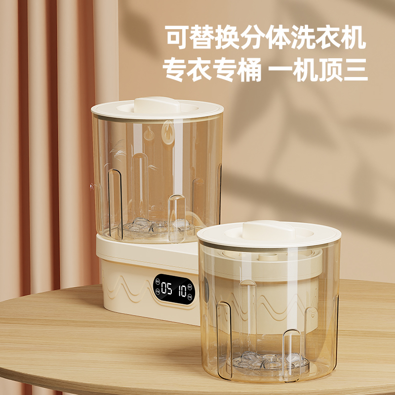 小鸭洗衣杯内衣裤专用洗衣机迷你免安装充电便携式小型洗袜子神器高清大图