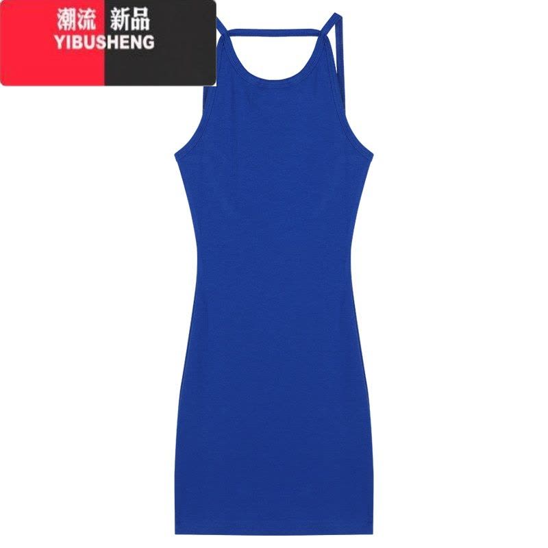 YIBUSHENG纯欲吊带连衣裙女季黑色辣妹收腰露背性感短裙紧身显瘦包臀裙子图片