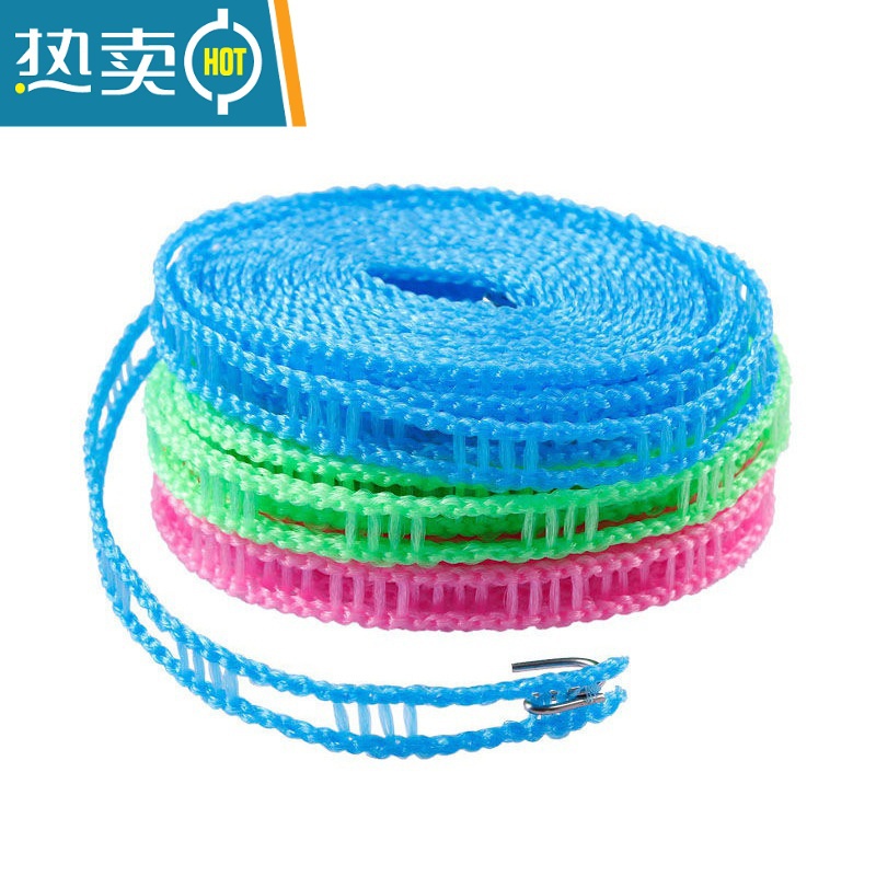 敬平加粗栅栏式室内户外免打孔晾衣绳防风防滑晾衣服绳子晒挂被子器 栅栏式晒衣绳[8米-随机色]高清大图