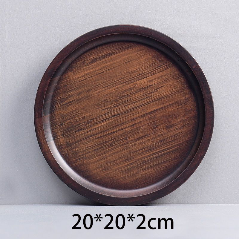 工厂批发实木披萨盘寿司盘西餐盘茶盘圆盘木盘子托盘水果盘胡桃木色全