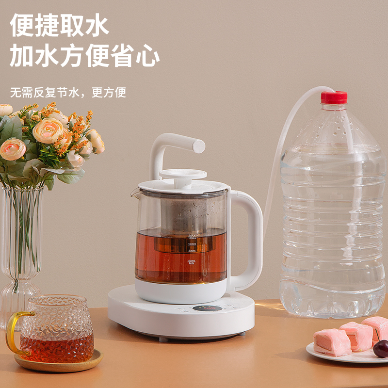 苏宁宜品养生壶煮茶器SY-20全自动触控1.2L 白色高清大图